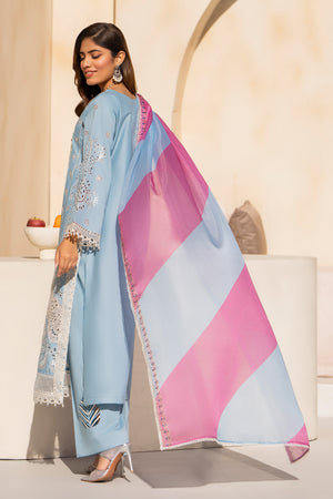 3 Piece Sky Poplin Suit Pret - AR-3766-sky - ARFARIWAJ