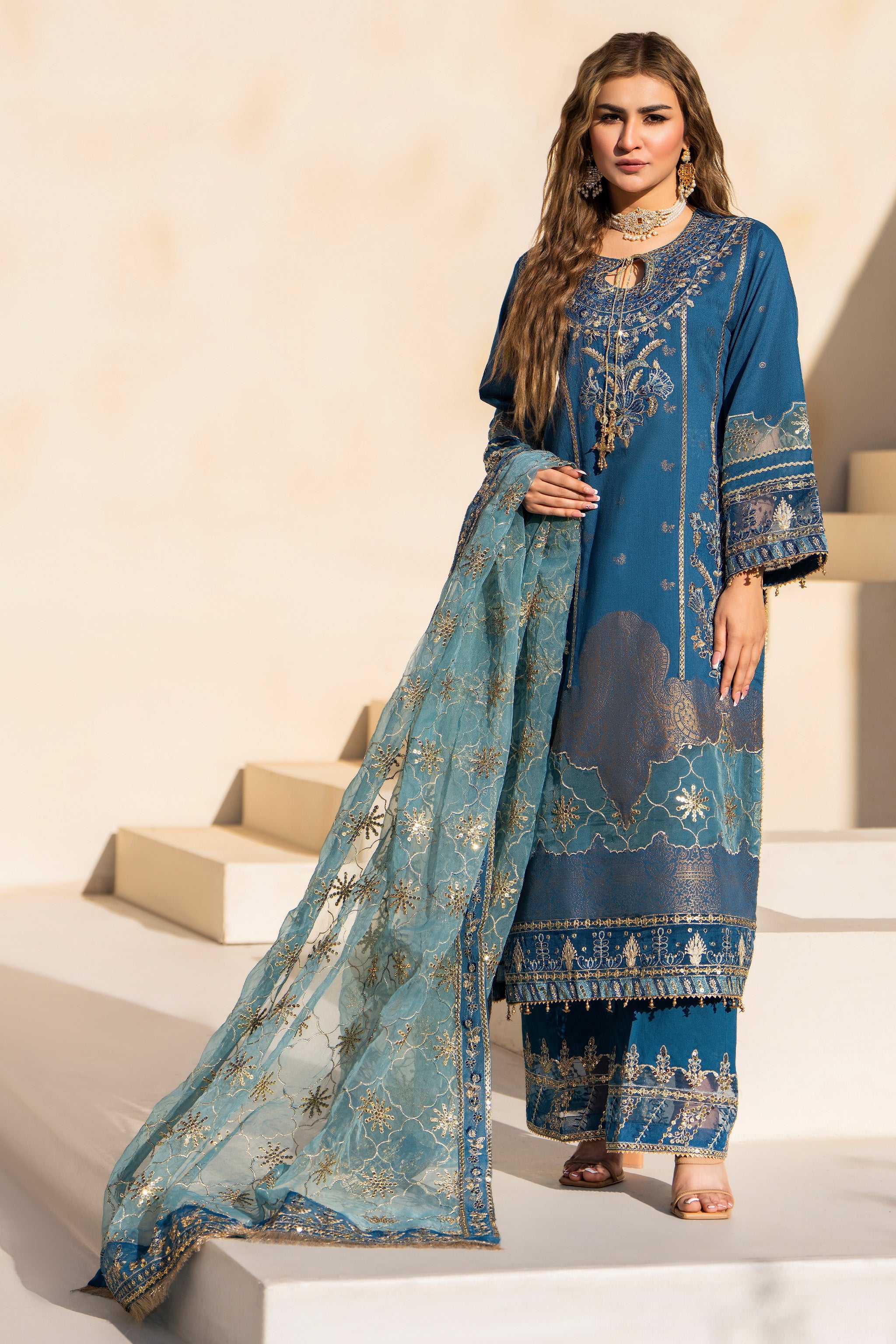 3 Piece Znic Jacquard Ready to Wear - AR-3756  - ARFARIWAJ