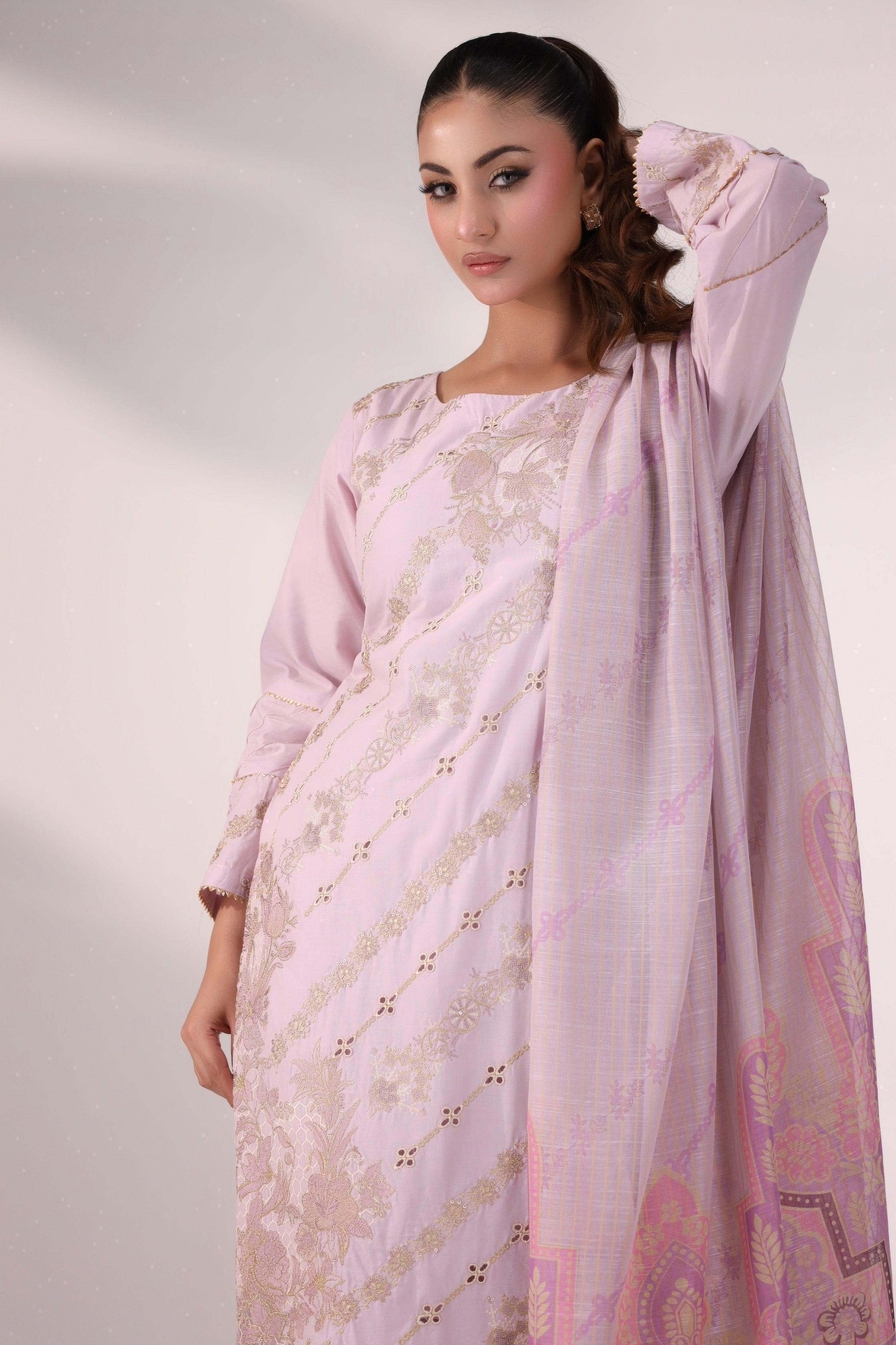 AMYRA 3 Piece Embroidered Ready To Wear - AR-3336 - ARFARIWAJ