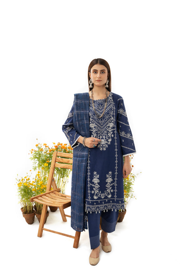 3 Piece Embroidered Lawn Suit - AR-2921-S23 (Afsana) - ARFARIWAJ