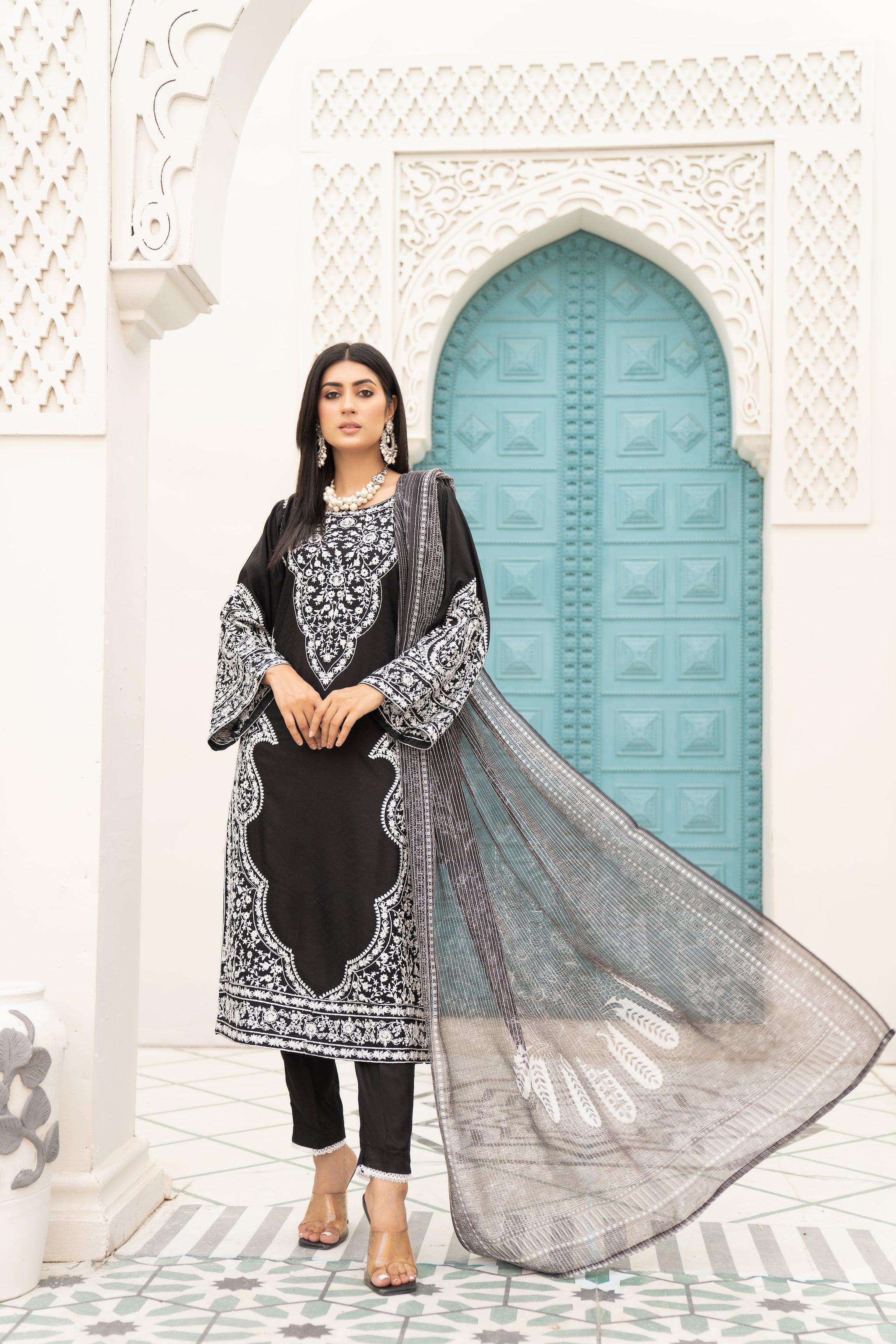 3 Piece Linen Suit Luxury Pret - AR-3004-Chand Bano - ARFARIWAJ