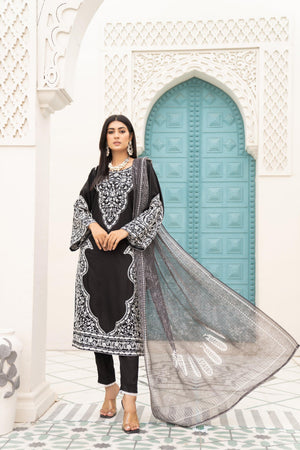 3 Piece Linen Suit Luxury Pret - AR-3004-Chand Bano - ARFARIWAJ