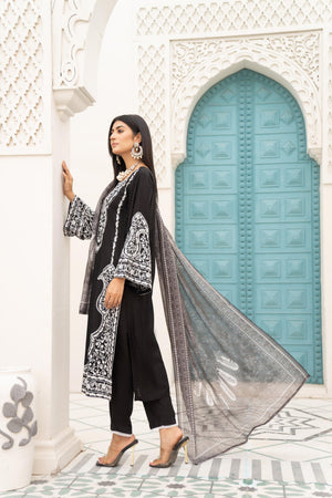 3 Piece Linen Suit Luxury Pret - AR-3004-Chand Bano - ARFARIWAJ