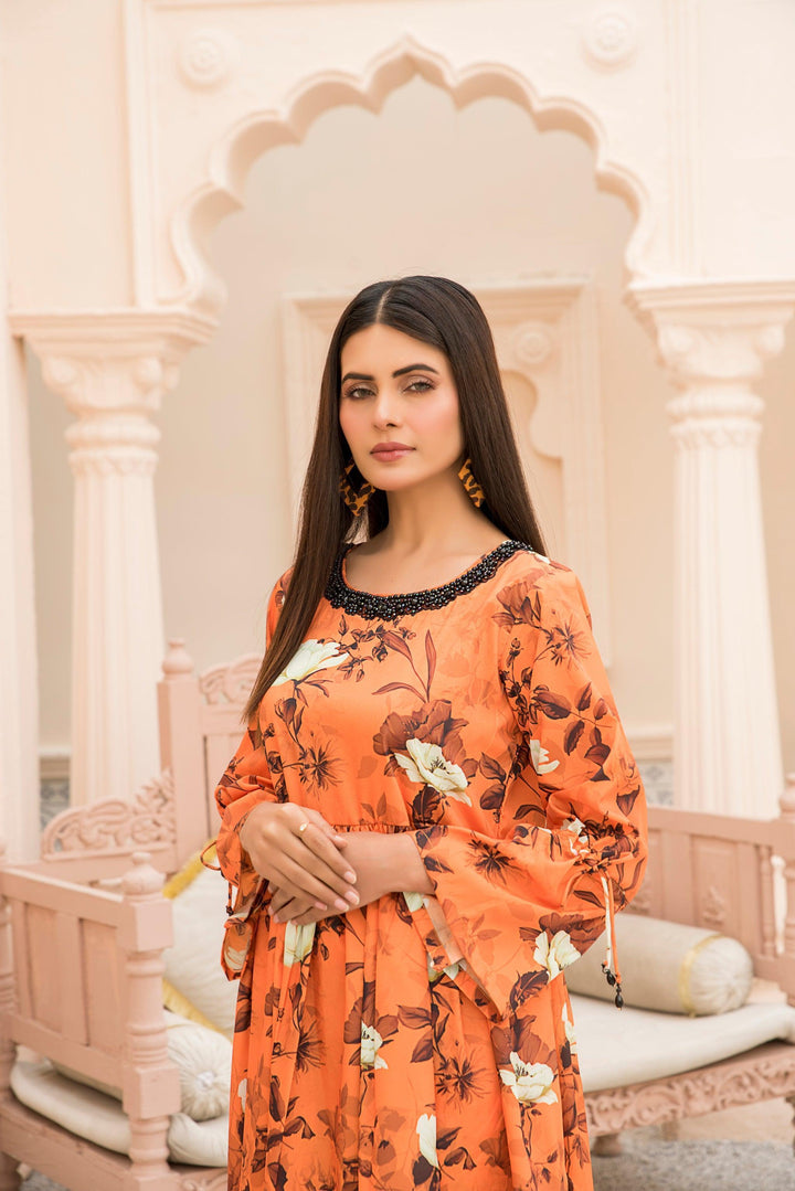 2 Piece Printed Silk Suit Pret - AR-3181-Cimmanon - ARFARIWAJ