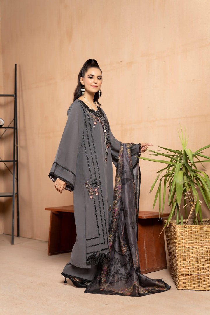 3 Piece Dyed Lawn Suit Luxury Pret - AR-2972 (Dastak) - ARFARIWAJ
