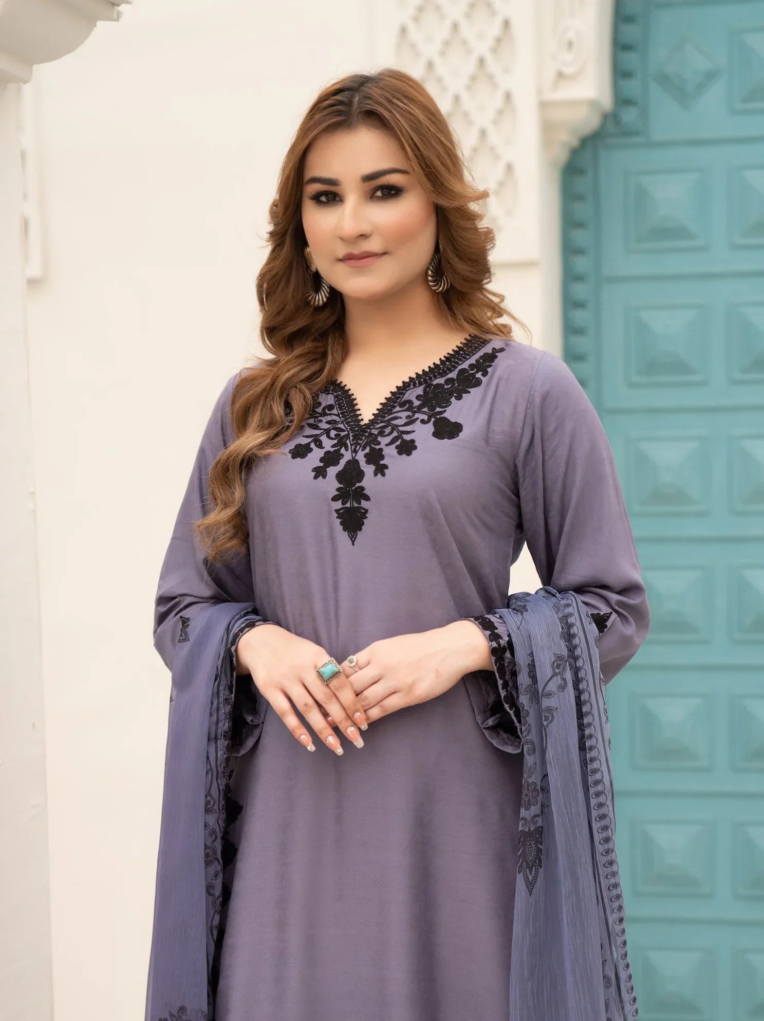 3 Piece Linen Suit-Embroidered (Pret) Winter 23 by ArfaRiwaj