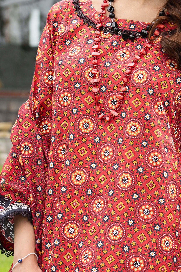 3 Piece Printed Lawn Suit Pret - AR-3303-Emberglow - ARFARIWAJ