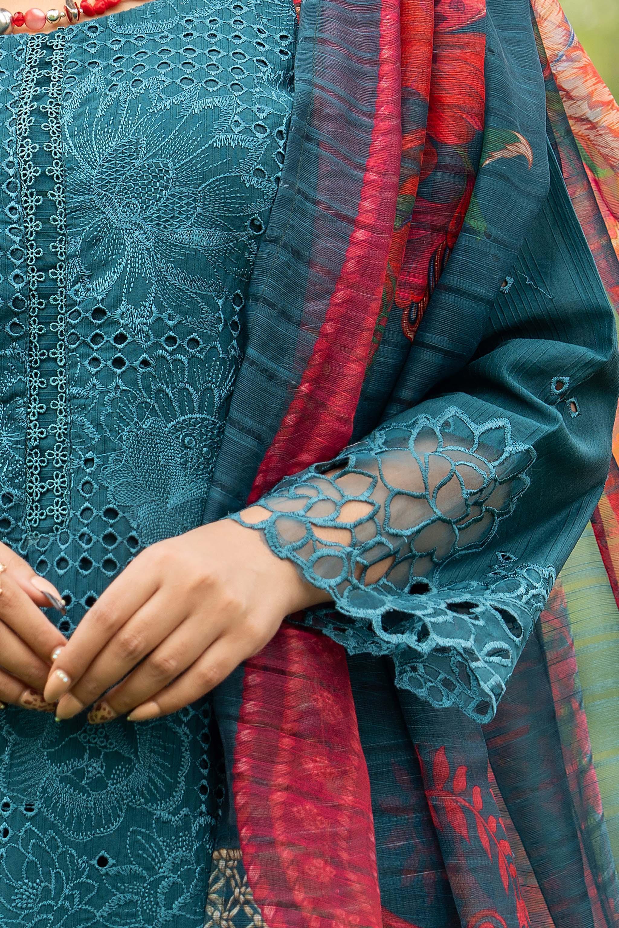 3 Piece Embroidered Ready To Wear - AR-3259-Kashimiri Neelum - ARFARIWAJ
