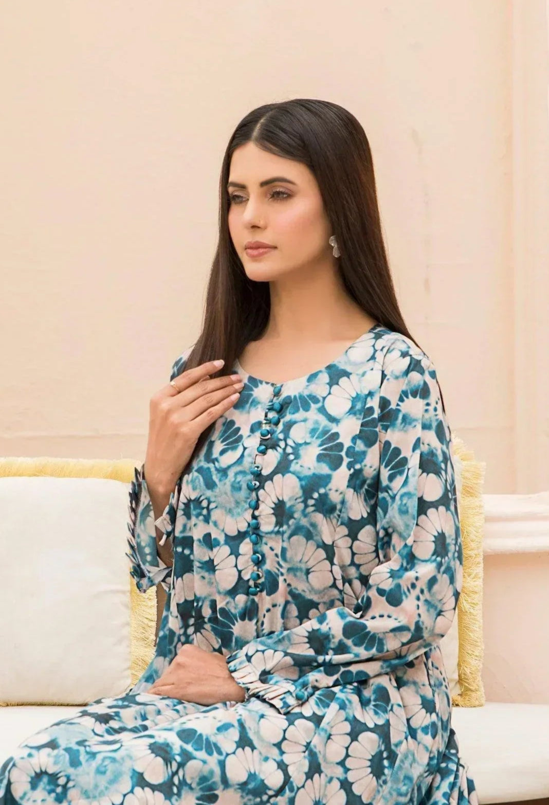 2 Piece Printed Silk Suit Pret - AR-3182-Mellow - ARFARIWAJ