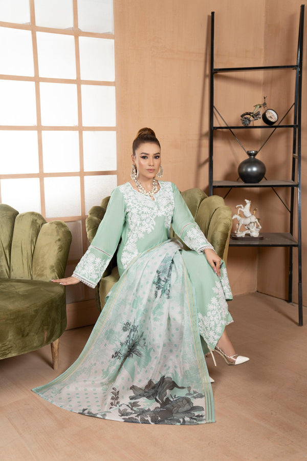 3 Piece Lawn Suit Luxury Pret - AR-2958 (Noor) - ARFARIWAJ