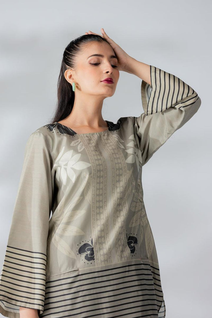 Raw Silk Sage Green Fusion Blend Co-Ord Set - AR-3509 - ARFARIWAJ