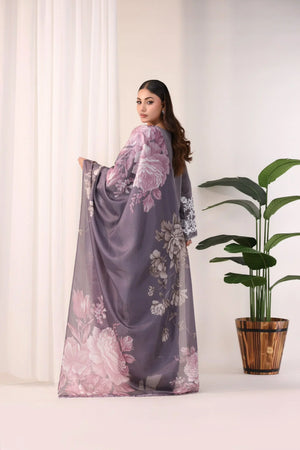 SMOKE 3 Piece Embroidered Ready To Wear - AR-3396-Smoke - ARFARIWAJ