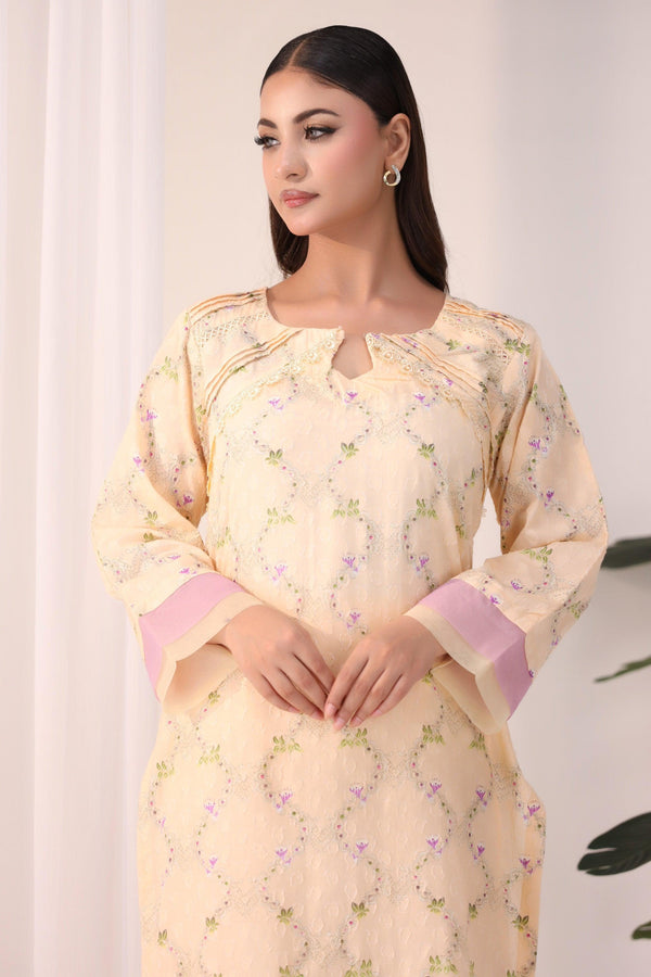 2 Piece Printed Cotton Suit Luxury Pret - AR-NP-03-shadab - ARFARIWAJ