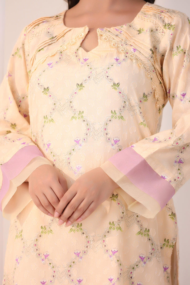 2 Piece Printed Cotton Suit Luxury Pret - AR-NP-03-shadab - ARFARIWAJ