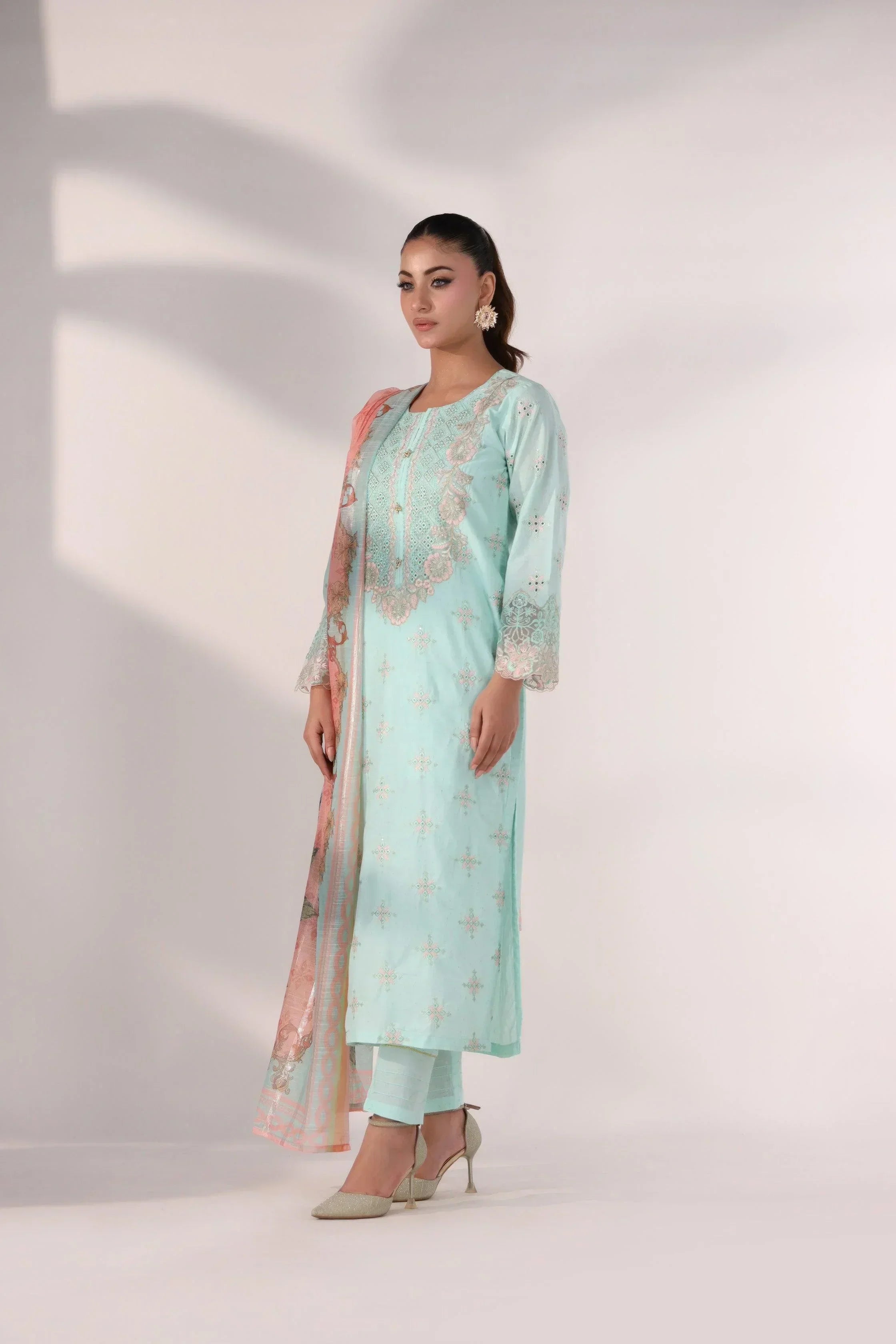Shaffay 3 Pc Embroidered Ready To Wear - AR-3359-Shaffay - ARFARIWAJ
