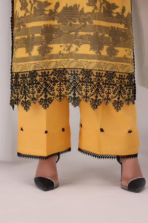 Yellow 3PC Luxury Ready To Wear - AR-3187-kysari - ARFARIWAJ
